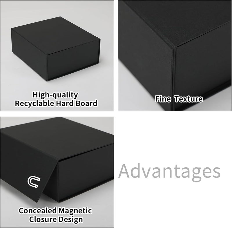 Ditwis 4 Pack 7.8x7x3.1 Inches Gift Boxes with Magnetic Closure Lids, Black Magnetic Box for Wedding, Groomsmen Bridesmaid Proposal, Birthdays, Mother's Day - Image 5